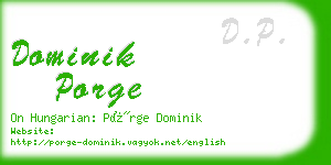 dominik porge business card